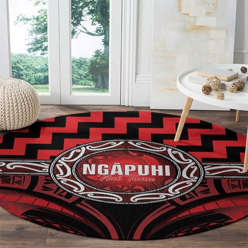 Aotearoa Ngapuhi Round Carpet Maori Iwi Poutama Puhoro Tattoo