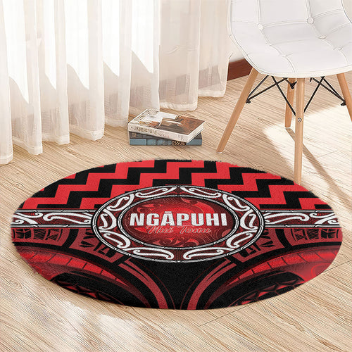 Aotearoa Ngapuhi Round Carpet Maori Iwi Poutama Puhoro Tattoo