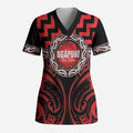 Aotearoa Ngapuhi Personalised Scrub Top Maori Iwi Poutama Puhoro Tattoo