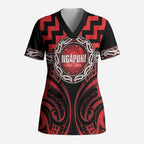 Aotearoa Ngapuhi Personalised Scrub Top Maori Iwi Poutama Puhoro Tattoo