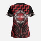 Aotearoa Ngapuhi Personalised Scrub Top Maori Iwi Poutama Puhoro Tattoo