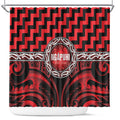 Aotearoa Ngapuhi Shower Curtain Maori Iwi Poutama Puhoro Tattoo