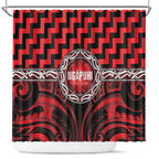 Aotearoa Ngapuhi Shower Curtain Maori Iwi Poutama Puhoro Tattoo