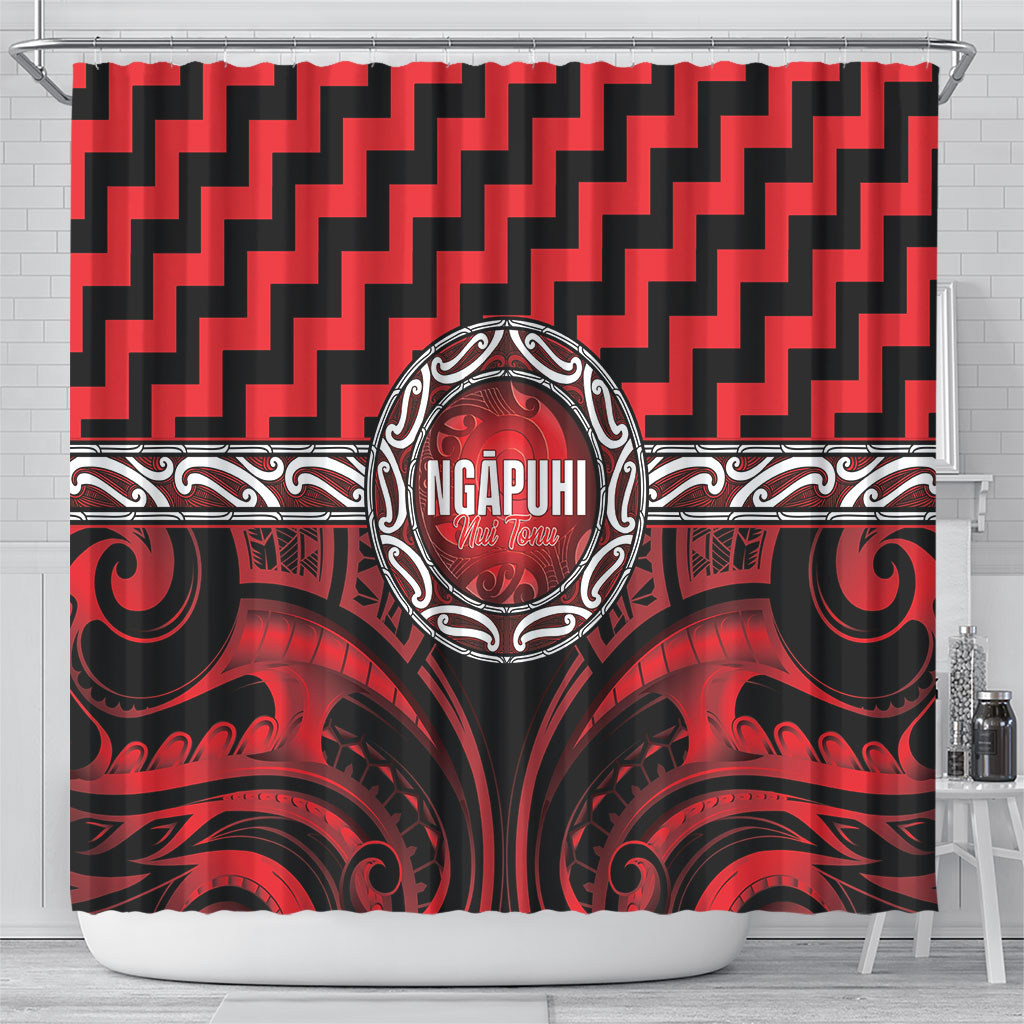 Aotearoa Ngapuhi Shower Curtain Maori Iwi Poutama Puhoro Tattoo