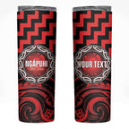 Aotearoa Ngapuhi Personalised Skinny Tumbler Maori Iwi Poutama Puhoro Tattoo