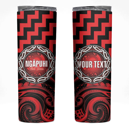 Aotearoa Ngapuhi Personalised Skinny Tumbler Maori Iwi Poutama Puhoro Tattoo