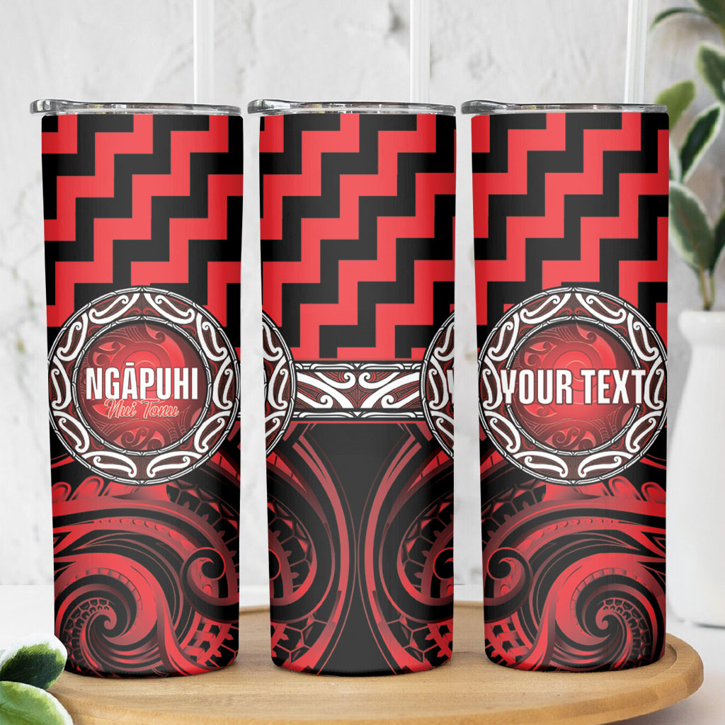 Aotearoa Ngapuhi Personalised Skinny Tumbler Maori Iwi Poutama Puhoro Tattoo