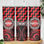 Aotearoa Ngapuhi Personalised Skinny Tumbler Maori Iwi Poutama Puhoro Tattoo