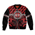 Aotearoa Ngapuhi Personalised Sleeve Zip Bomber Jacket Maori Iwi Poutama Puhoro Tattoo