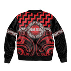Aotearoa Ngapuhi Personalised Sleeve Zip Bomber Jacket Maori Iwi Poutama Puhoro Tattoo