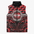 Aotearoa Ngapuhi Personalised Sleeveless Puffer Jacket Maori Iwi Poutama Puhoro Tattoo