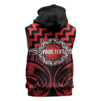 Aotearoa Ngapuhi Personalised Sleeveless Zip Hoodie Maori Iwi Poutama Puhoro Tattoo