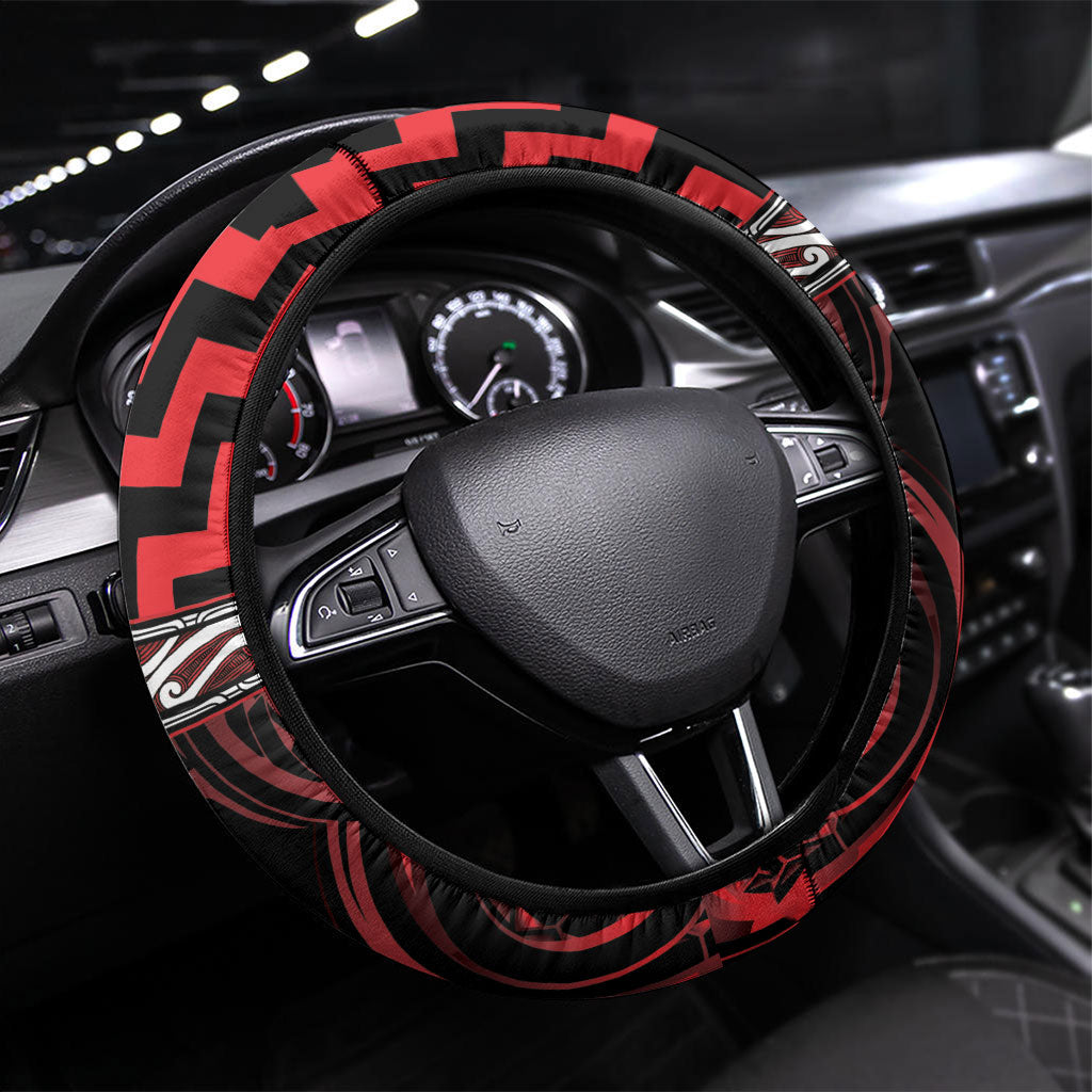 Aotearoa Ngapuhi Steering Wheel Cover Maori Iwi Poutama Puhoro Tattoo