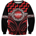Aotearoa Ngapuhi Personalised Sweatshirt Maori Iwi Poutama Puhoro Tattoo