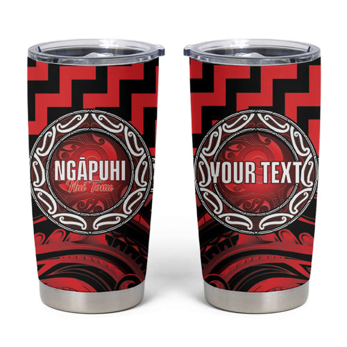 Aotearoa Ngapuhi Personalised Tumbler Cup Maori Iwi Poutama Puhoro Tattoo