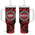 Aotearoa Ngapuhi Personalised Tumbler With Handle Maori Iwi Poutama Puhoro Tattoo