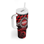 Aotearoa Ngapuhi Personalised Tumbler With Handle Maori Iwi Poutama Puhoro Tattoo