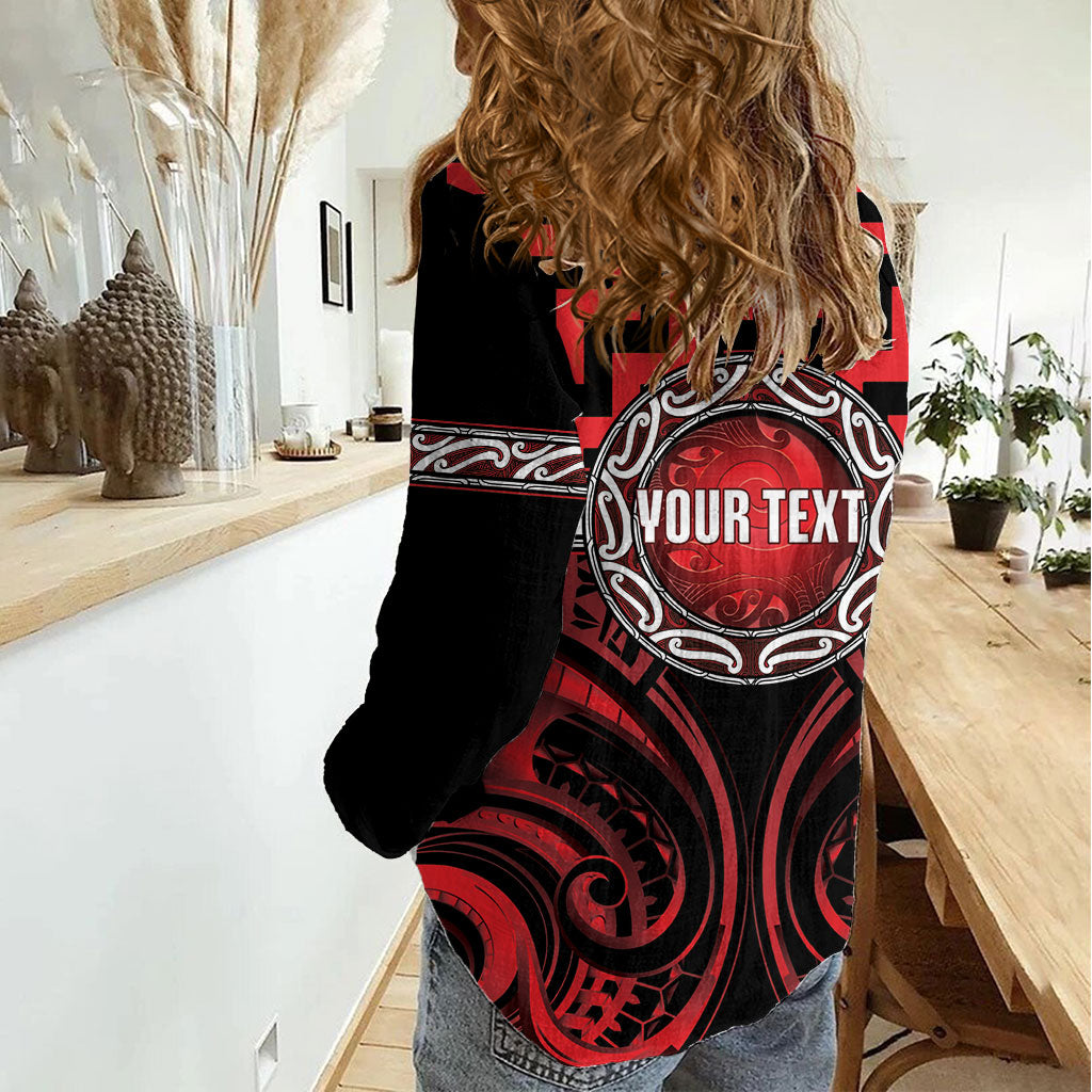 Aotearoa Ngapuhi Personalised Women Casual Shirt Maori Iwi Poutama Puhoro Tattoo