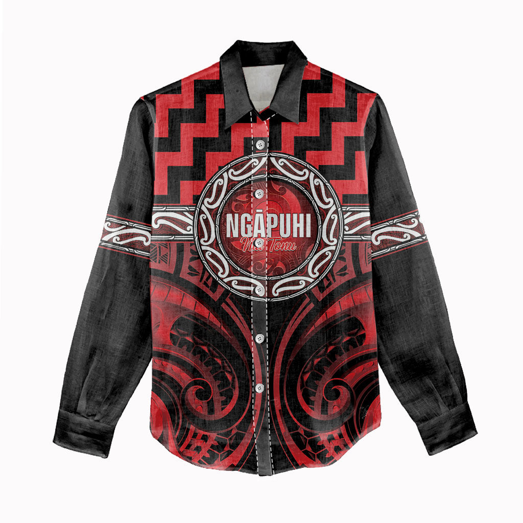Aotearoa Ngapuhi Personalised Women Casual Shirt Maori Iwi Poutama Puhoro Tattoo