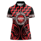 Aotearoa Ngapuhi Personalised Women Polo Shirt Maori Iwi Poutama Puhoro Tattoo