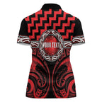 Aotearoa Ngapuhi Personalised Women Polo Shirt Maori Iwi Poutama Puhoro Tattoo