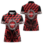 Aotearoa Ngapuhi Personalised Women Polo Shirt Maori Iwi Poutama Puhoro Tattoo