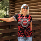 Aotearoa Ngapuhi Personalised Women Polo Shirt Maori Iwi Poutama Puhoro Tattoo