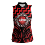 Aotearoa Ngapuhi Personalised Women Sleeveless Polo Shirt Maori Iwi Poutama Puhoro Tattoo