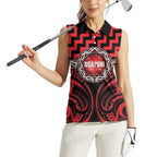 Aotearoa Ngapuhi Personalised Women Sleeveless Polo Shirt Maori Iwi Poutama Puhoro Tattoo