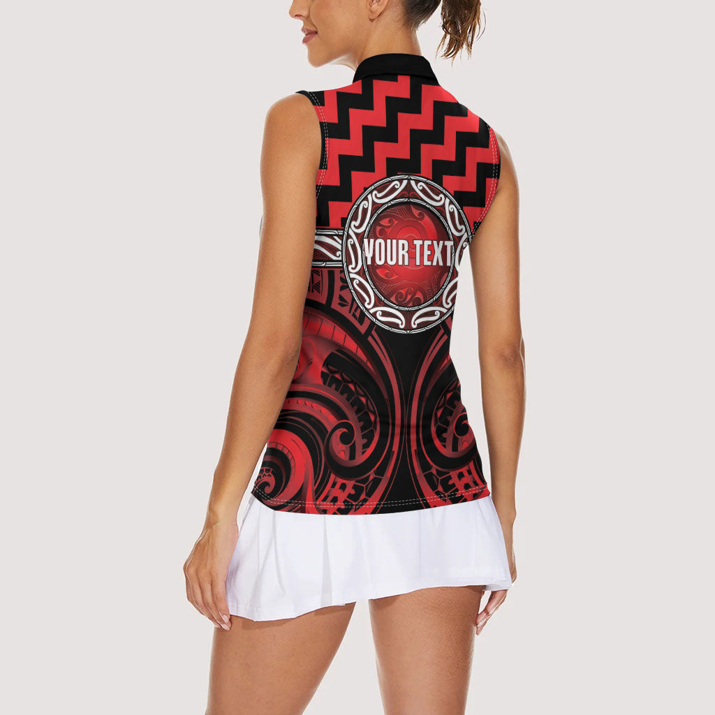 Aotearoa Ngapuhi Personalised Women Sleeveless Polo Shirt Maori Iwi Poutama Puhoro Tattoo