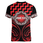 Aotearoa Ngapuhi Personalised Women V-Neck T-Shirt Maori Iwi Poutama Puhoro Tattoo