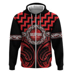 Aotearoa Ngapuhi Personalised Zip Hoodie Maori Iwi Poutama Puhoro Tattoo