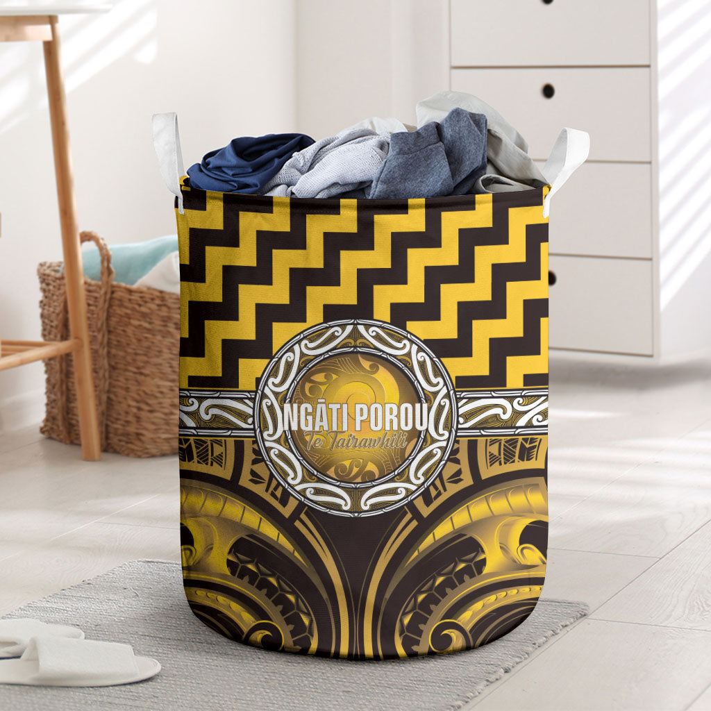 Aotearoa Ngati Porou Laundry Basket Maori Iwi Poutama Puhoro Tattoo