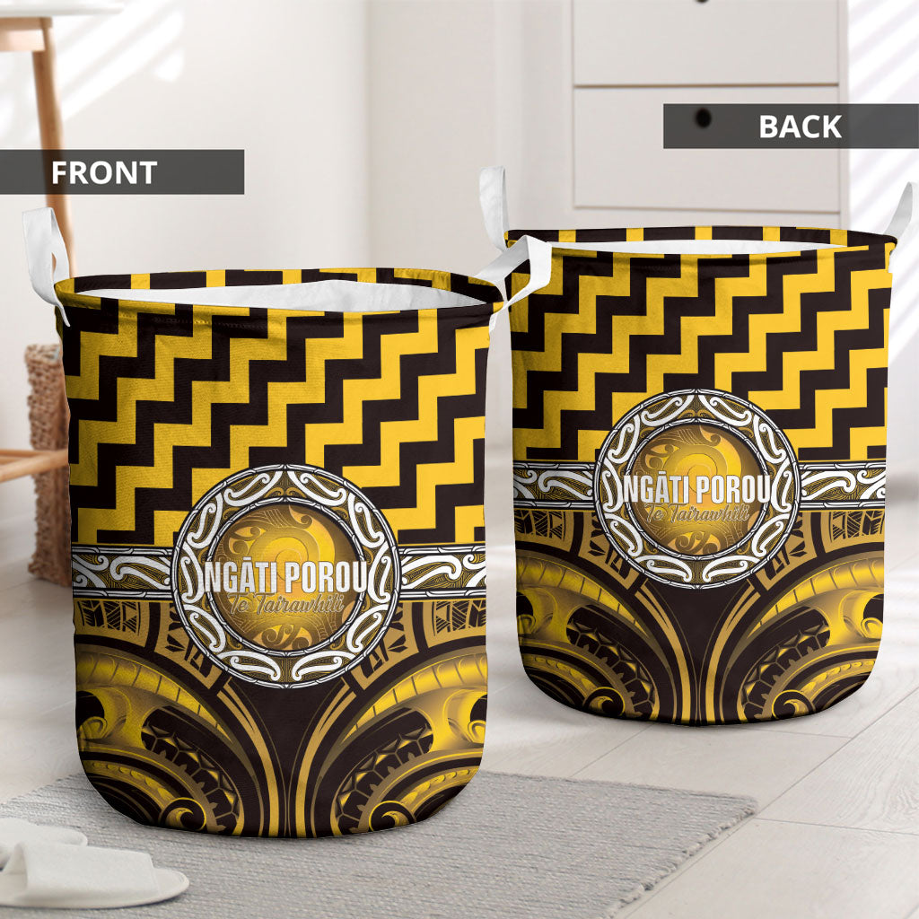 Aotearoa Ngati Porou Laundry Basket Maori Iwi Poutama Puhoro Tattoo