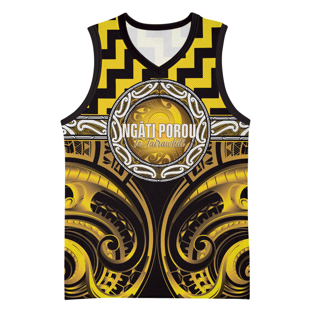 Aotearoa Ngati Porou Personalised Basketball Jersey Maori Iwi Poutama Puhoro Tattoo