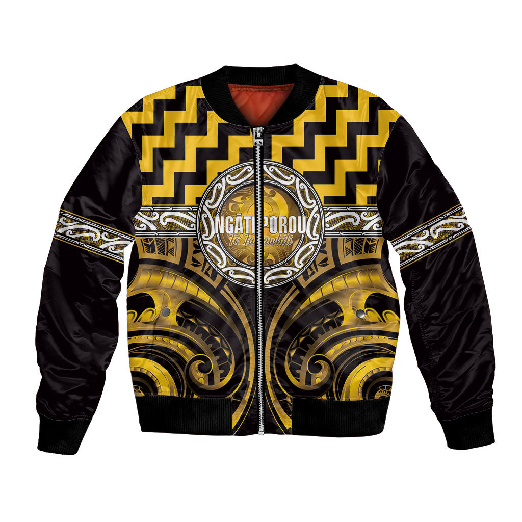 Aotearoa Ngati Porou Personalised Bomber Jacket Maori Iwi Poutama Puhoro Tattoo