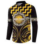 Aotearoa Ngati Porou Personalised Button Sweatshirt Maori Iwi Poutama Puhoro Tattoo