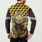 Aotearoa Ngati Porou Personalised Button Sweatshirt Maori Iwi Poutama Puhoro Tattoo