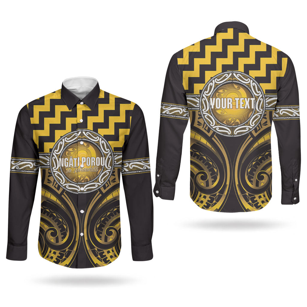 Aotearoa Ngati Porou Personalised Couples Matching Tank Maxi Dress and Long Sleeve Button Shirt Maori Iwi Poutama Puhoro Tattoo