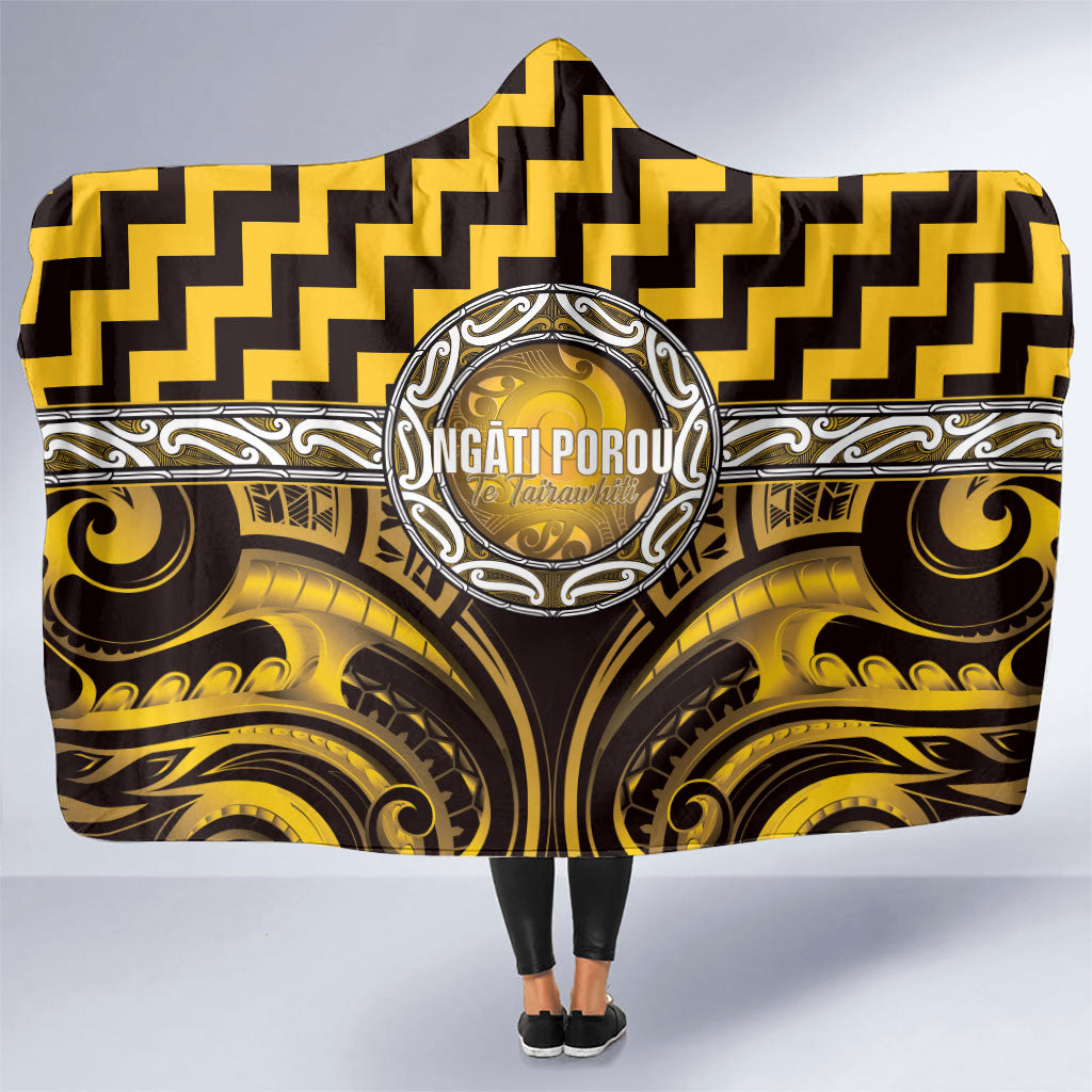Aotearoa Ngati Porou Hooded Blanket Maori Iwi Poutama Puhoro Tattoo