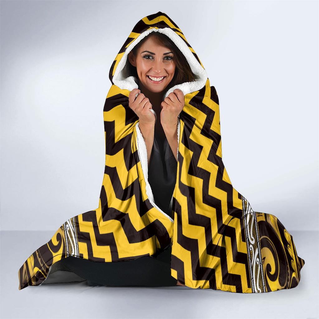 Aotearoa Ngati Porou Hooded Blanket Maori Iwi Poutama Puhoro Tattoo