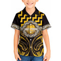 Aotearoa Ngati Porou Personalised Kid Hawaiian Shirt Maori Iwi Poutama Puhoro Tattoo