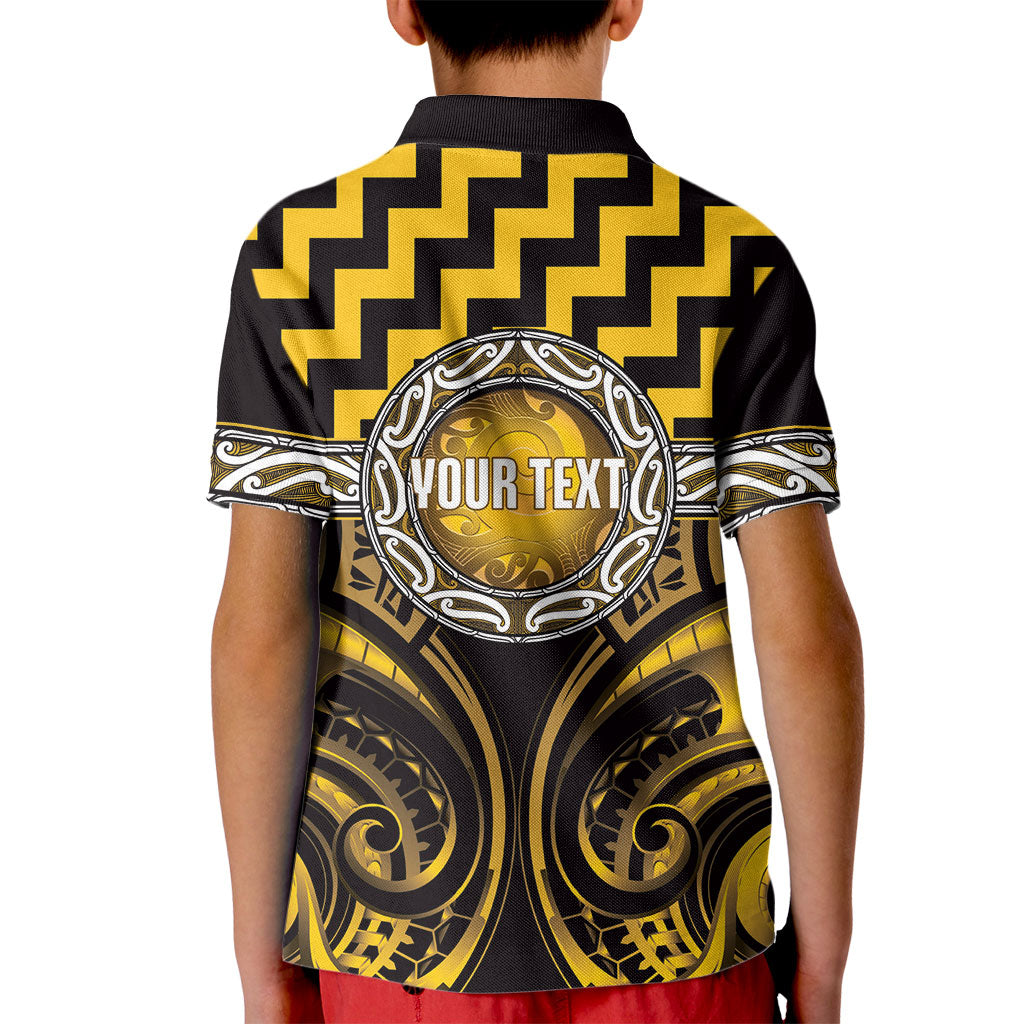 Aotearoa Ngati Porou Personalised Kid Polo Shirt Maori Iwi Poutama Puhoro Tattoo