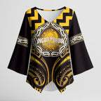 Aotearoa Ngati Porou Personalised Kimono Sleeve Blouse Maori Iwi Poutama Puhoro Tattoo