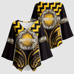Aotearoa Ngati Porou Personalised Kimono Sleeve Blouse Maori Iwi Poutama Puhoro Tattoo
