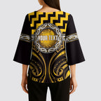 Aotearoa Ngati Porou Personalised Kimono Sleeve Blouse Maori Iwi Poutama Puhoro Tattoo