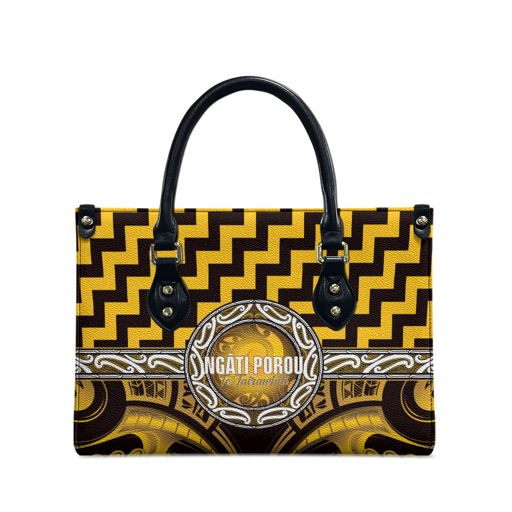 Aotearoa Ngati Porou Leather Bag Maori Iwi Poutama Puhoro Tattoo