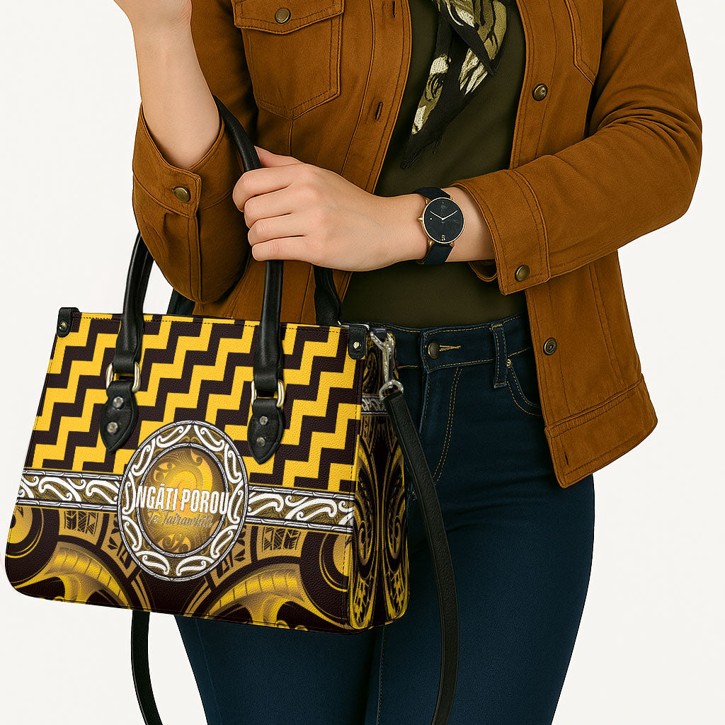 Aotearoa Ngati Porou Leather Bag Maori Iwi Poutama Puhoro Tattoo