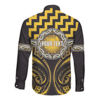 Aotearoa Ngati Porou Personalised Long Sleeve Button Shirt Maori Iwi Poutama Puhoro Tattoo