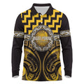 Aotearoa Ngati Porou Personalised Long Sleeve Polo Shirt Maori Iwi Poutama Puhoro Tattoo
